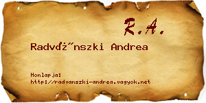 Radvánszki Andrea névjegykártya