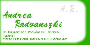 andrea radvanszki business card